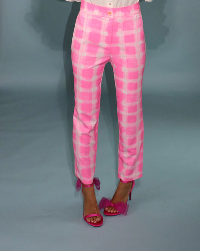 Patricia Fitted Pant - Watercolor Gingham