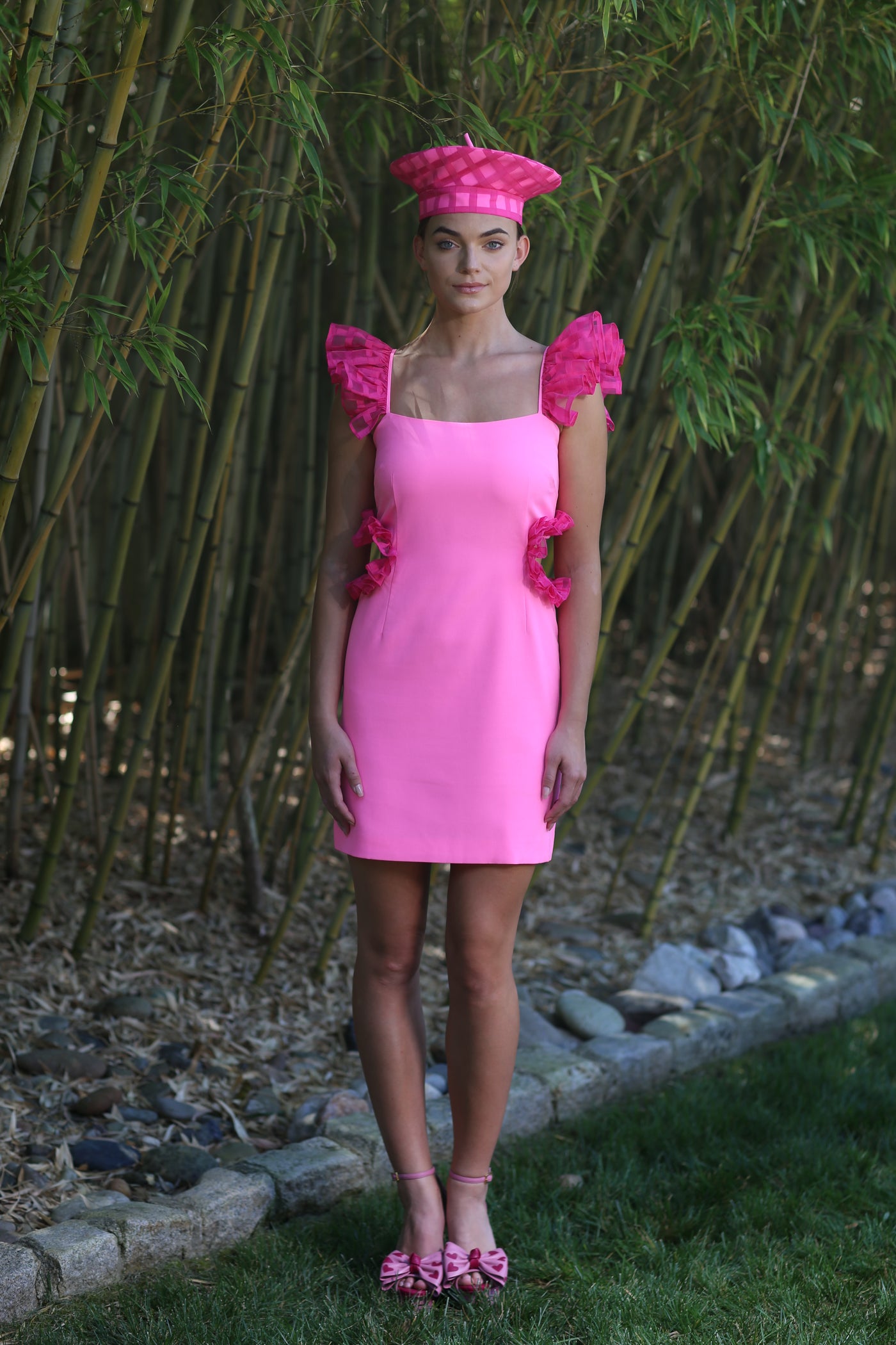 Miranda Cutout Dress Pink Lattice
