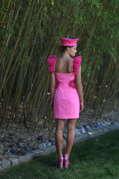 Miranda Cutout Dress Pink Lattice