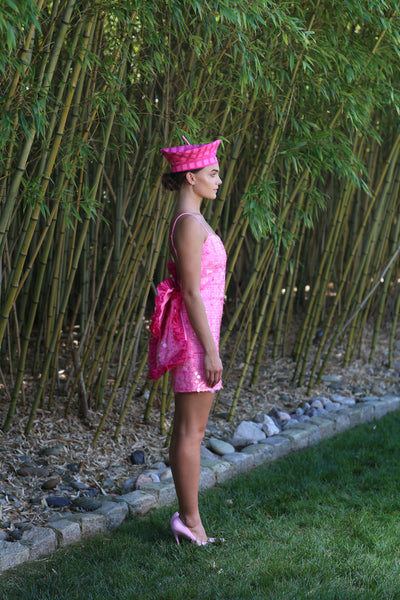 Dahlia Bow Back Dress Pink Sequin