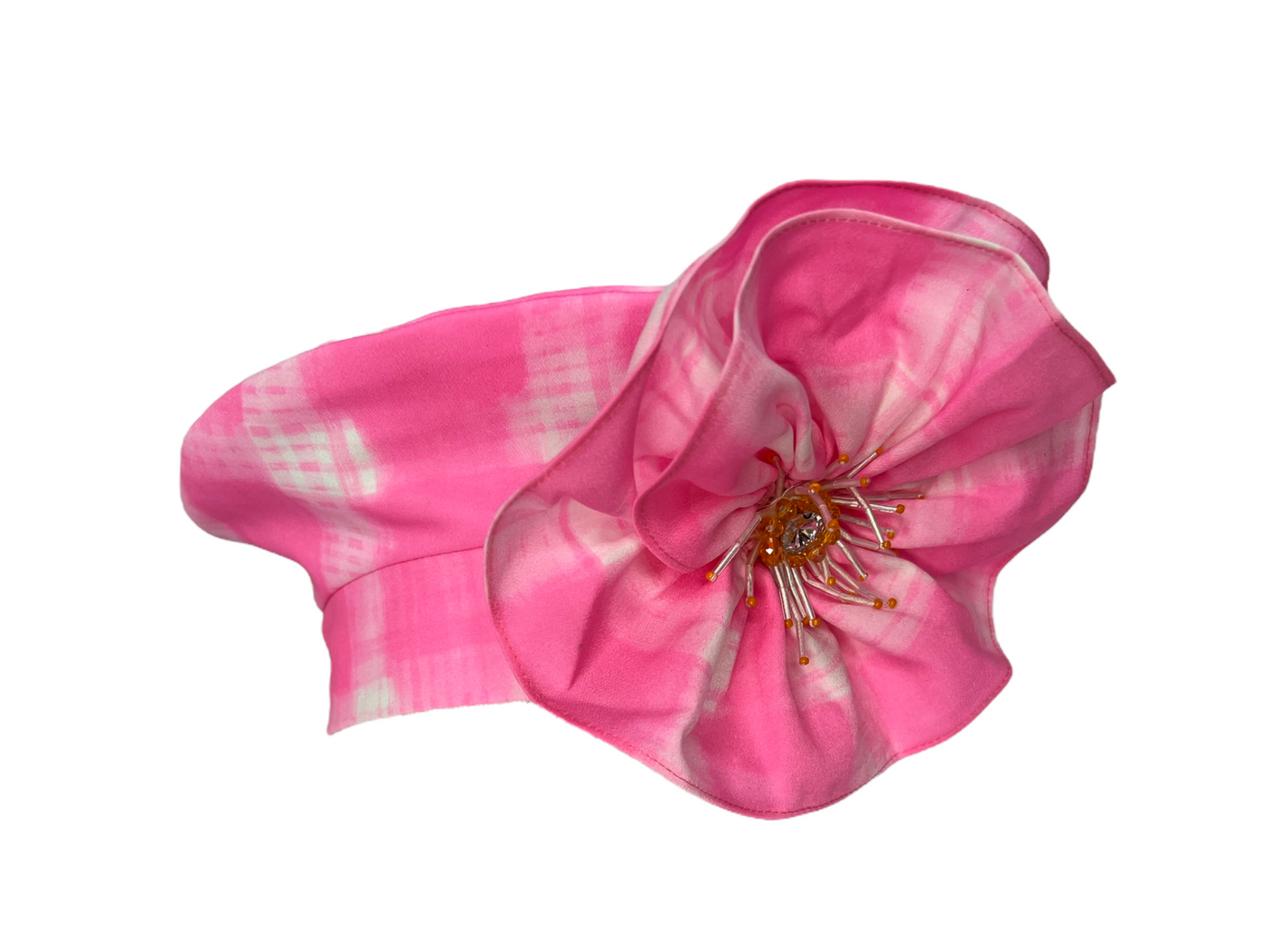 Bernadette Classic Beret- Watercolor Pink Floral Embellished