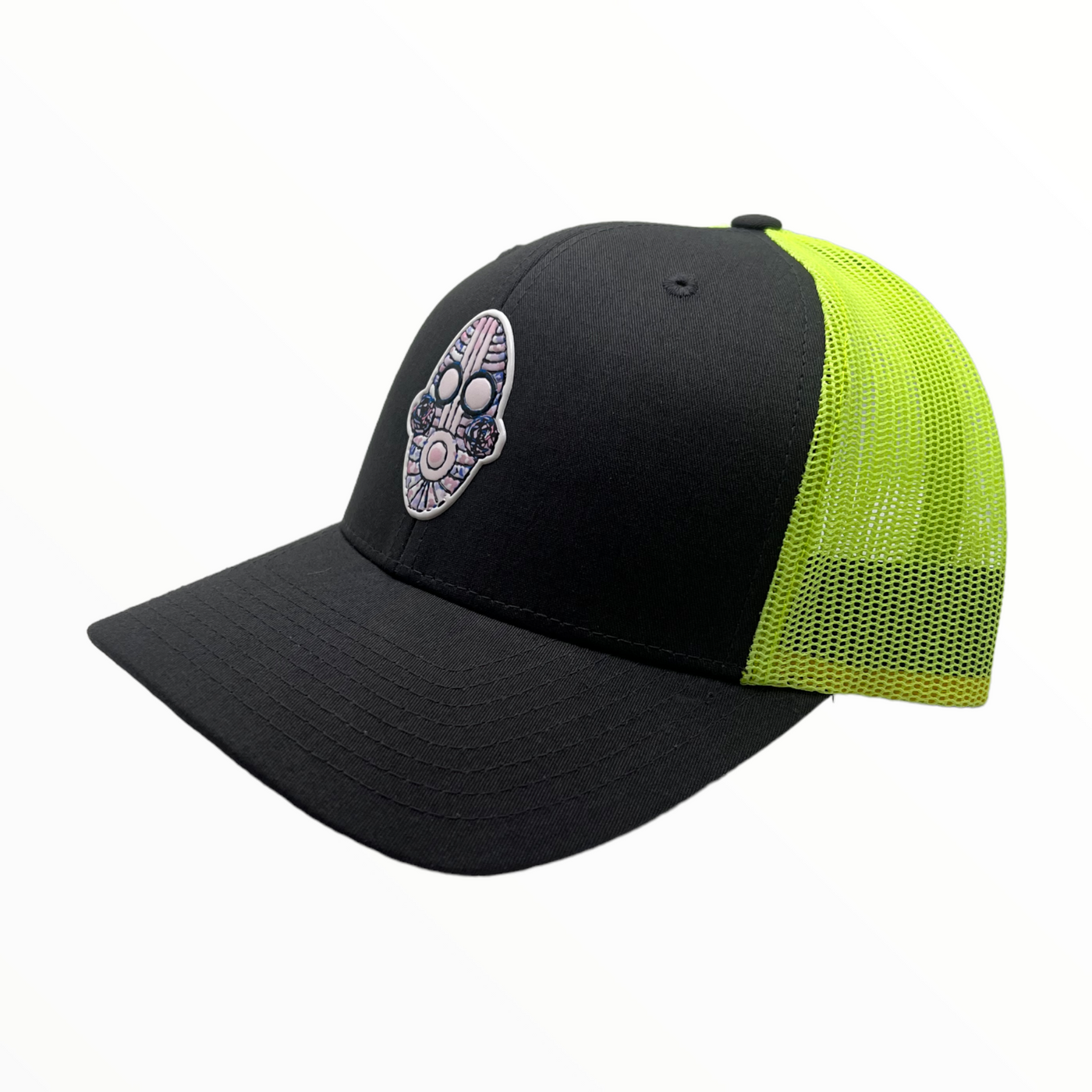 TRUCKER HAT - CHARCOAL & NEON YELLOW - POLY PRESS MACCADO PATCH